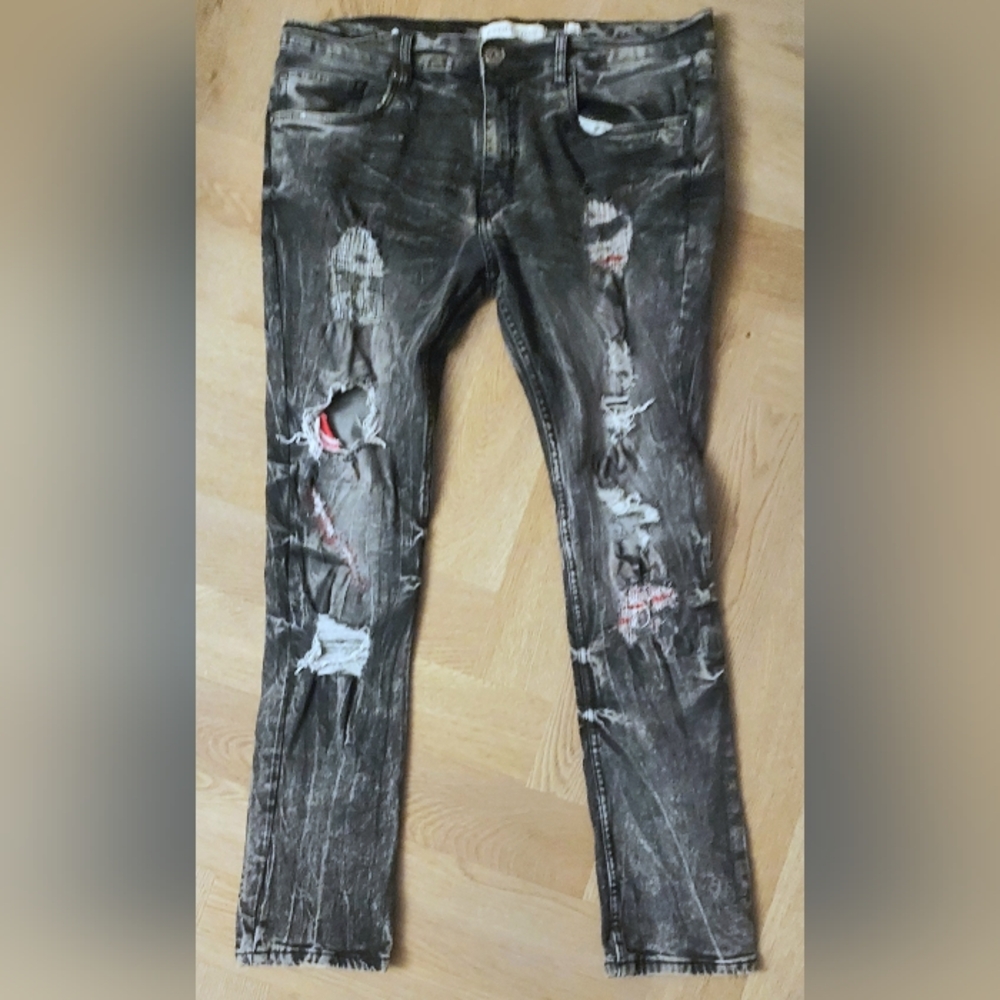 EVOLUTION BY DESIGN Mens Skinny Distressed Jeans LIKE NEW 36/32